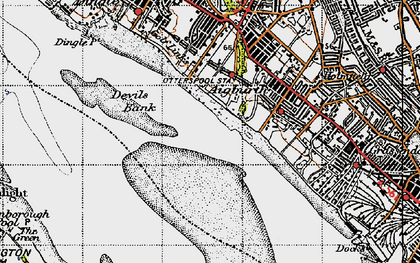 Old map of Otterspool in 1947