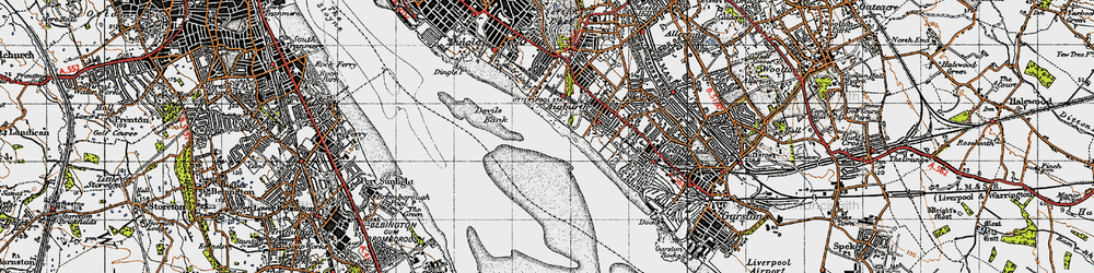 Old map of Otterspool in 1947