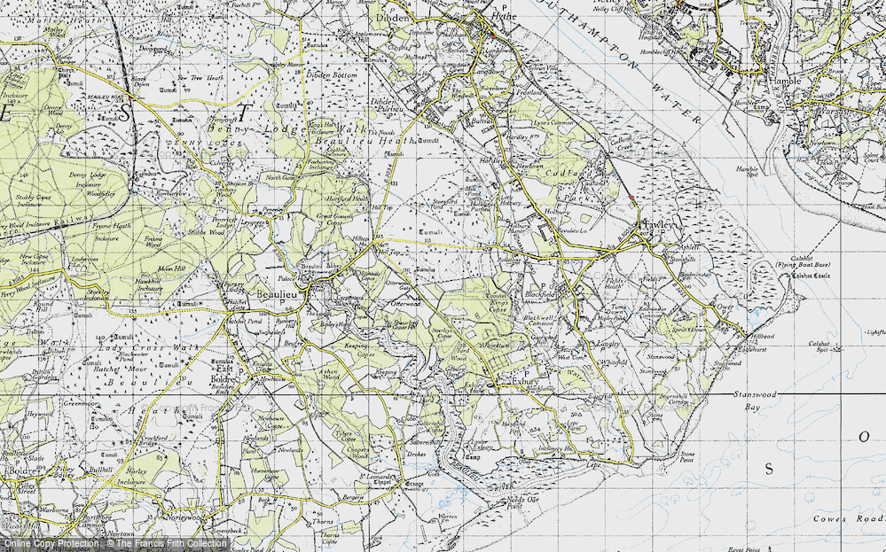 Old Map of Otterwood, 1945 in 1945