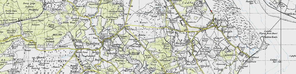 Old map of Otterwood in 1945