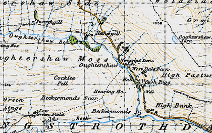 Old map of Beckermonds Scar in 1947