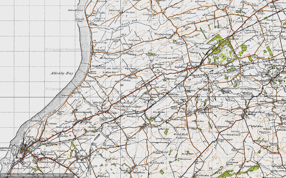 Old Map of Historic Map covering Tilekiln Cott in 1947