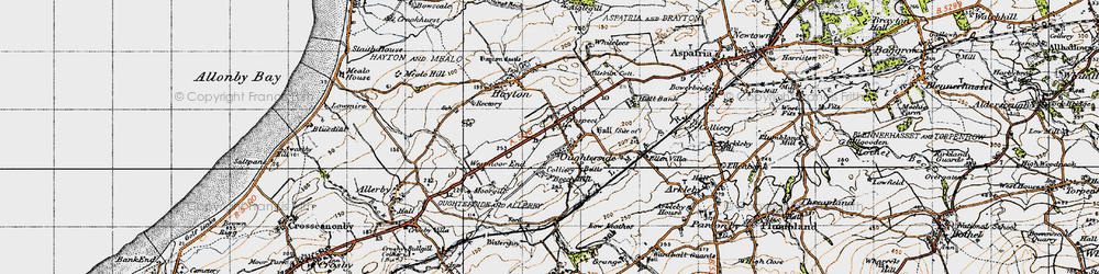 Old map of Oughterside in 1947