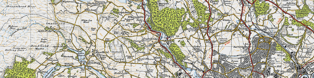 Old map of Oughtibridge in 1947