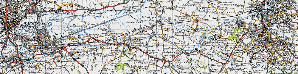 Old map of Oughtrington in 1947