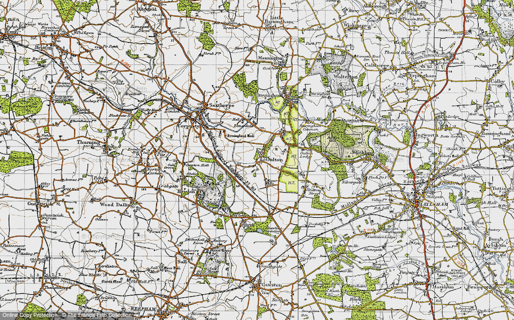 Old Map of Oulton, 1945 in 1945
