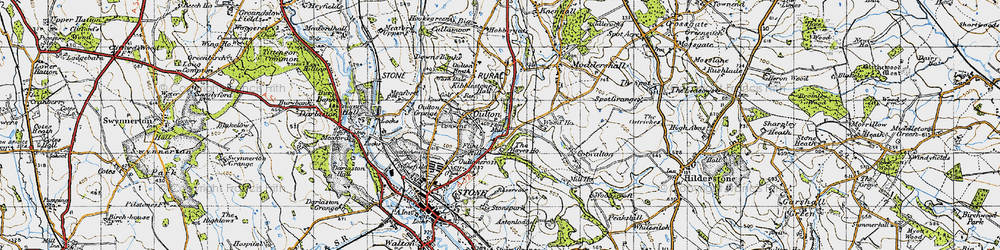 Old map of Oulton in 1946