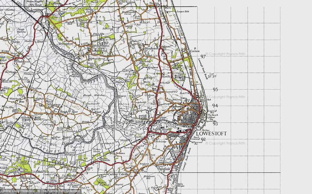 Old Map of Oulton, 1946 in 1946