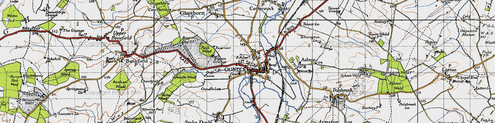 Old map of Oundle in 1946
