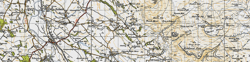 Old map of Ousby in 1947