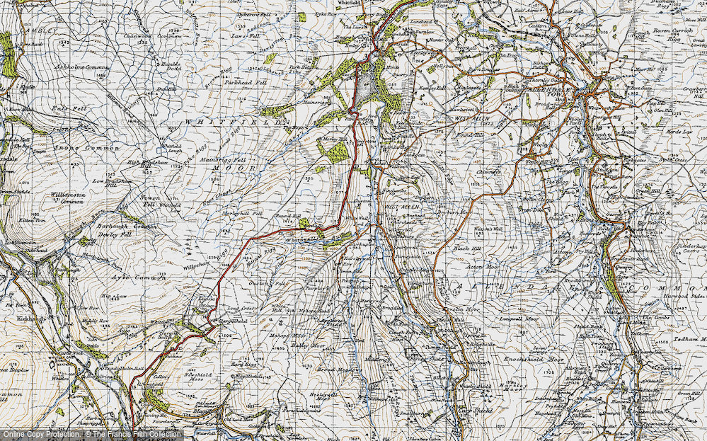 Old Map of Historic Map covering Hesleywell in 1947