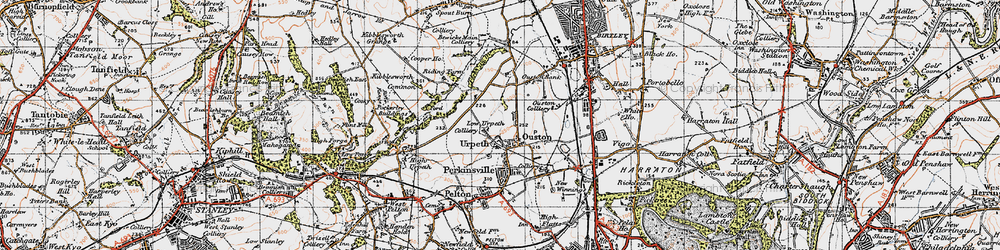 Old map of Low Urpeth in 1947
