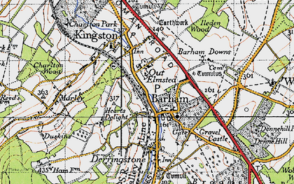 Old map of Out Elmstead in 1947
