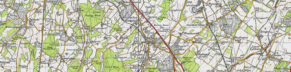 Old map of Out Elmstead in 1947