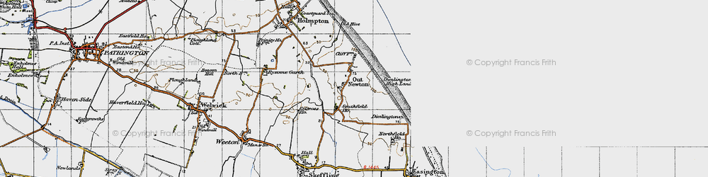 Old map of Out Newton in 1947
