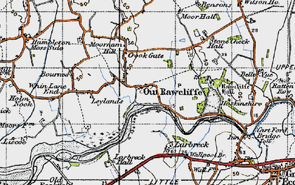 Old map of Out Rawcliffe in 1947