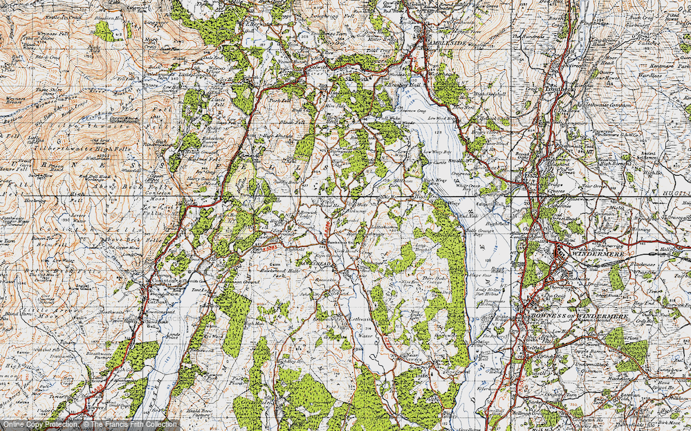 Old Map of Historic Map covering Blelham Tarn in 1947
