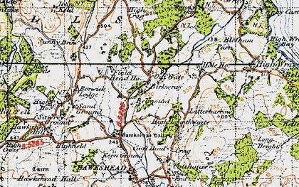 Old map of Outgate in 1947