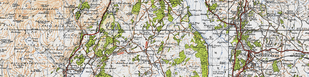 Old map of Outgate in 1947