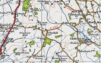 Old map of Outhill in 1947