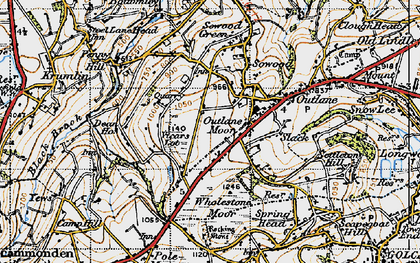 Old map of Outlane Moor in 1947