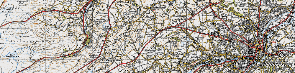 Old map of Outlane Moor in 1947