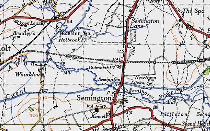 Old map of Outmarsh in 1940