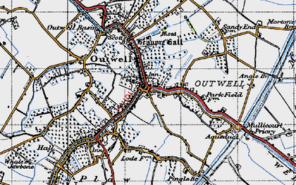 Old map of Outwell in 1946