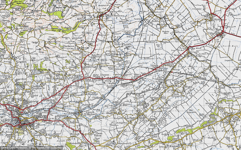Old Map of Outwood, 1945 in 1945