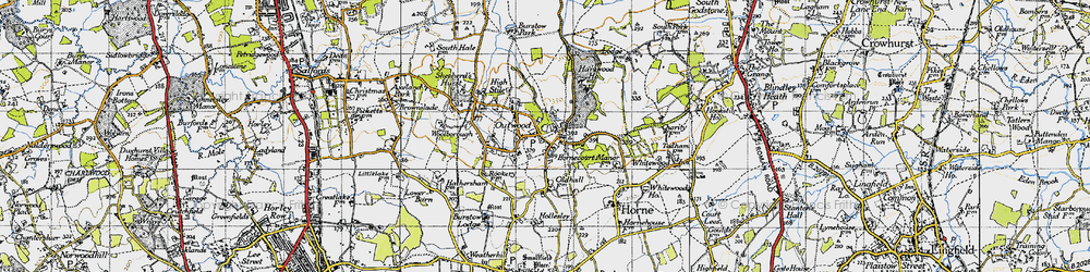Old map of Outwood in 1946