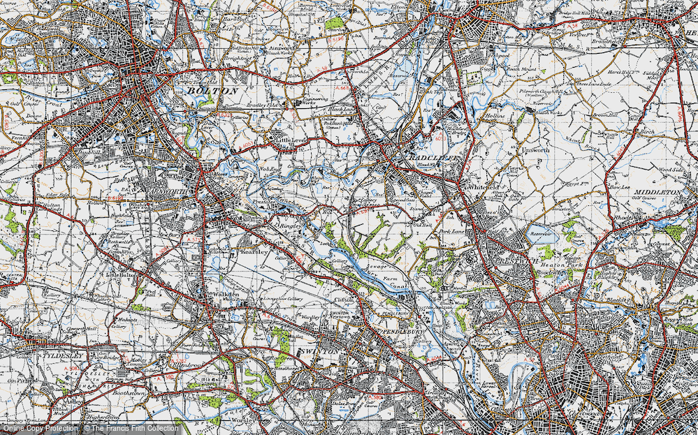 Old Map of Historic Map covering Clifton Country Park in 1947