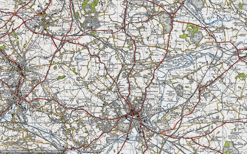 Old Map of Outwood, 1947 in 1947