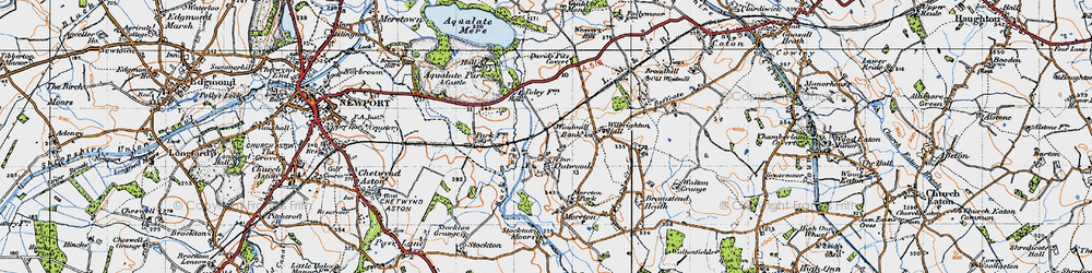 Old map of Aqualate Park in 1946
