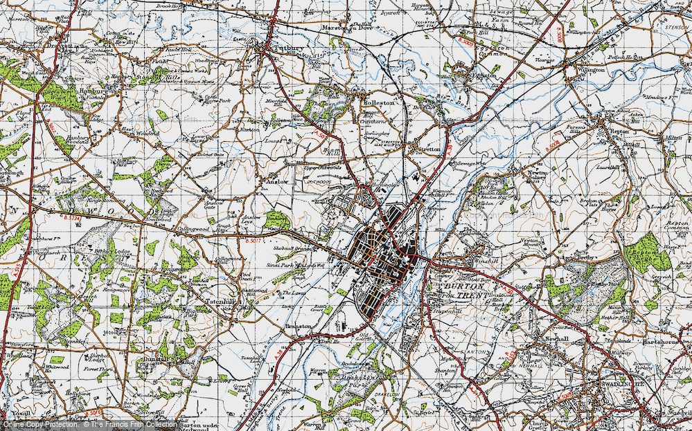 Old Map of Outwoods, 1946 in 1946