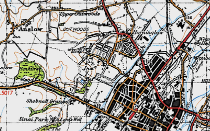 Old map of Outwoods in 1946