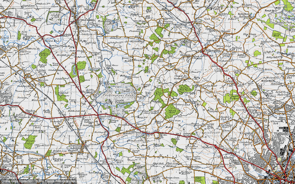 Old Map of Outwoods, 1947 in 1947