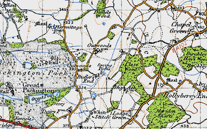 Old map of Outwoods in 1947