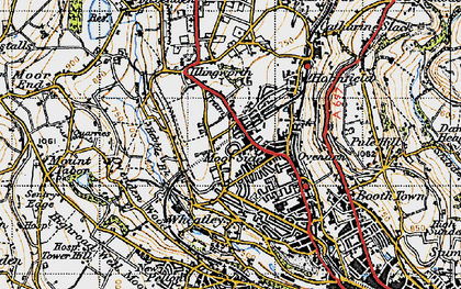Old map of Ovenden in 1947