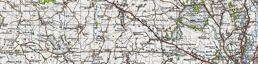 Old map of Over Burrows in 1946