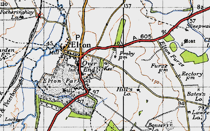 Old map of Over End in 1946