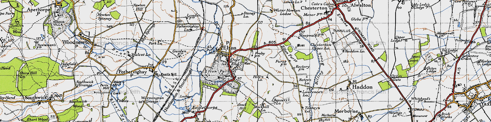 Old map of Over End in 1946