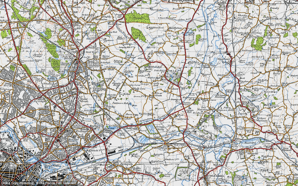 Old Map of Over Green, 1946 in 1946