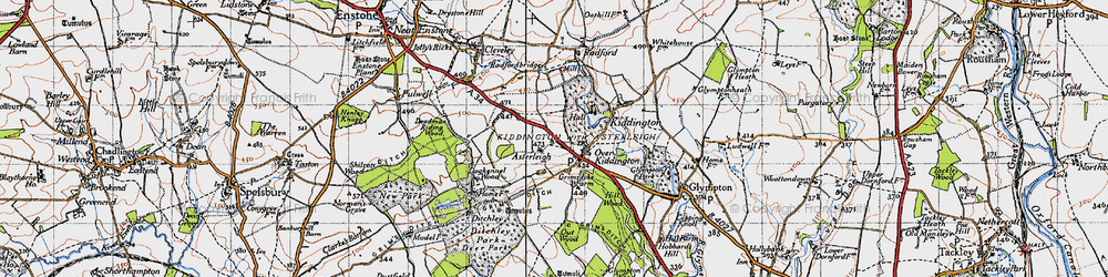 Old map of Over Kiddington in 1946