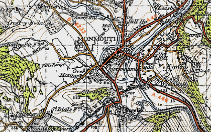 Old map of Blestivm (Monmouth) in 1946