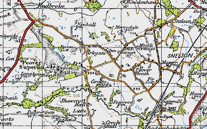 Old map of Over Peover in 1947