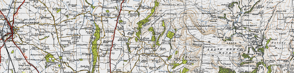 Old map of Black Hambleton in 1947