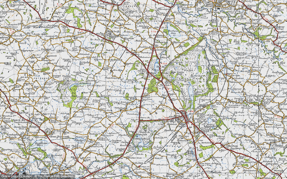 Old Map of Over Tabley, 1947 in 1947