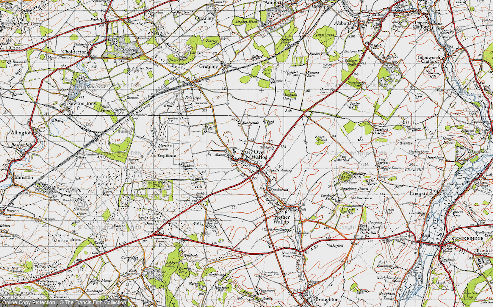 Old Map of Over Wallop, 1940 in 1940