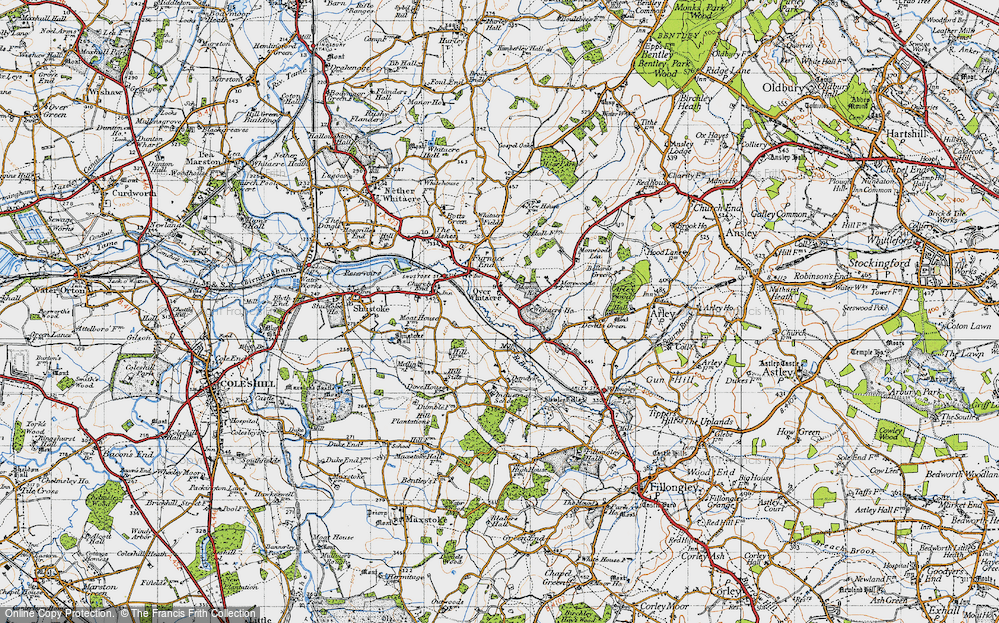 Old Map of Over Whitacre, 1946 in 1946