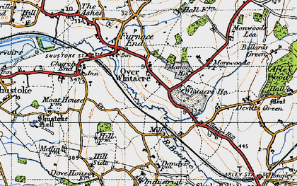 Old map of Over Whitacre in 1946